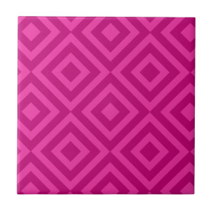 Trendy Hot Pink Diamond Pattern Tile