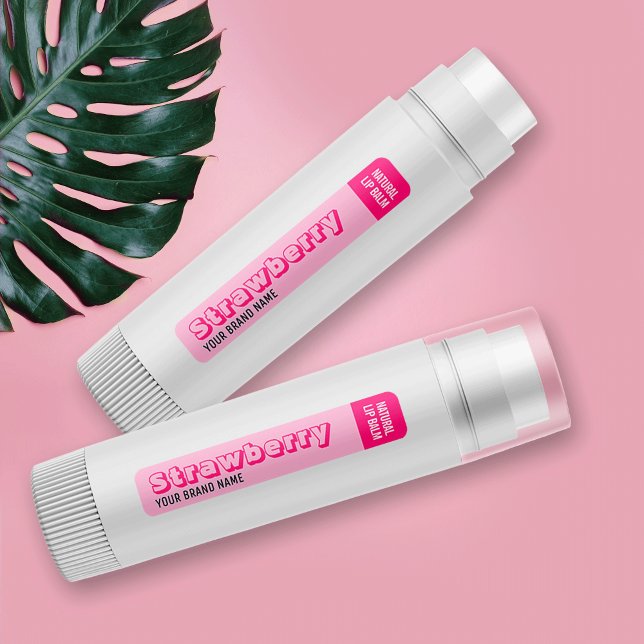 Trendy Hot Pink Girly Lip Gloss 5.5g Lip Balm Tube (Trendy pink girly lip balm labels)