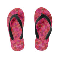 Trendy Hot Pink Retro Pattern Flip Flops