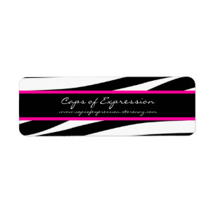 Trendy hot pink zebra stripes address label return address label