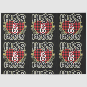 Trendy Hugs And Kisses Valentines Day Tissue Paper