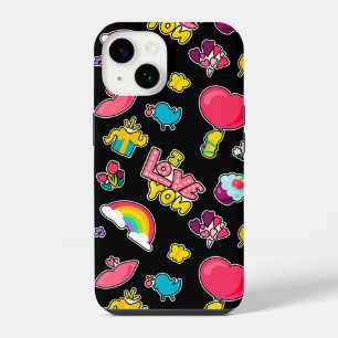 Trendy I Love You Colourful Modern Girly Y2K iPhone 14 Case