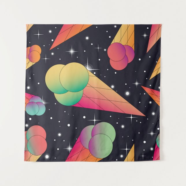 Trendy ice cream seamless pattern. Ice cream cones Tapestry (Front)