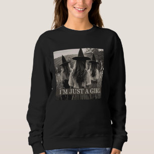 Trendy I'm Just a Girl Halloween Witch y2k Sweatshirt