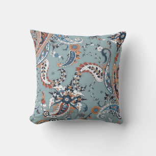Trendy Indian paisley: seamless background. Cushion