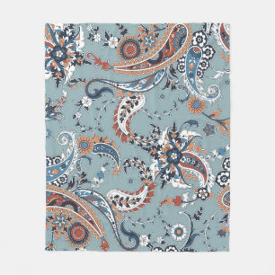 Trendy Indian paisley: seamless background. Fleece Blanket