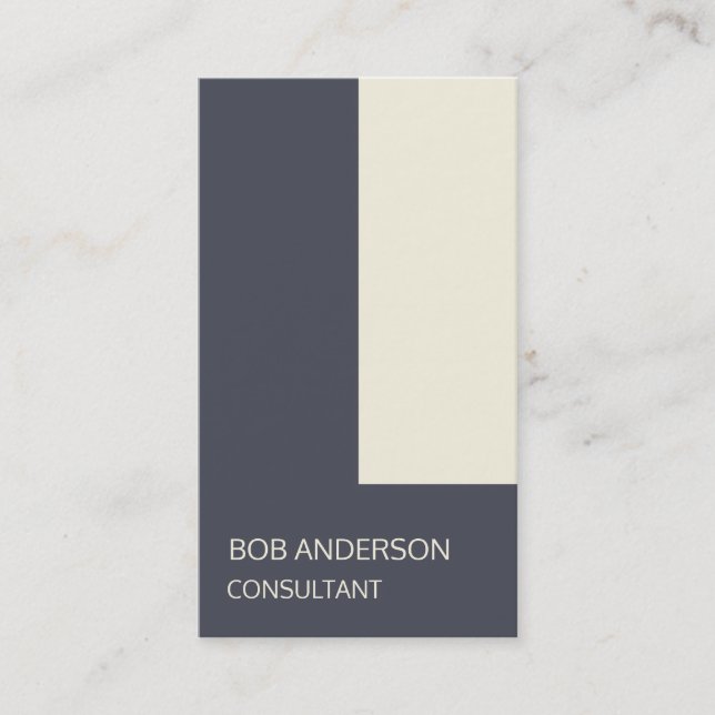 Trendy Indigo Ivory Architectural Minimalism Fab Business Card (Front)