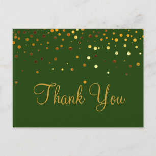 Trendy Inexpensiv Gold Glitter Blue Thank You Postcard