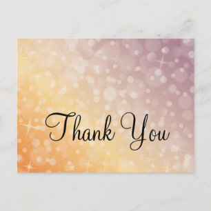 Trendy Inexpensiv Gold Glitter Sparkle Thank You Postcard