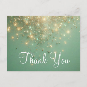 Trendy Inexpensiv Gold Glitter Sparkle Thank You Postcard