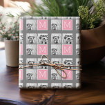Trendy Instagram Photo Collage Custom Monogram Wrapping Paper<br><div class="desc">Modern Pastel Pink and Grey - Use 3 square photos to create a unique and personal gift. Or you can keep the hipster puppy and make a trendy keepsake. If you need to adjust the pictures,  click on the customise tool to make changes.</div>