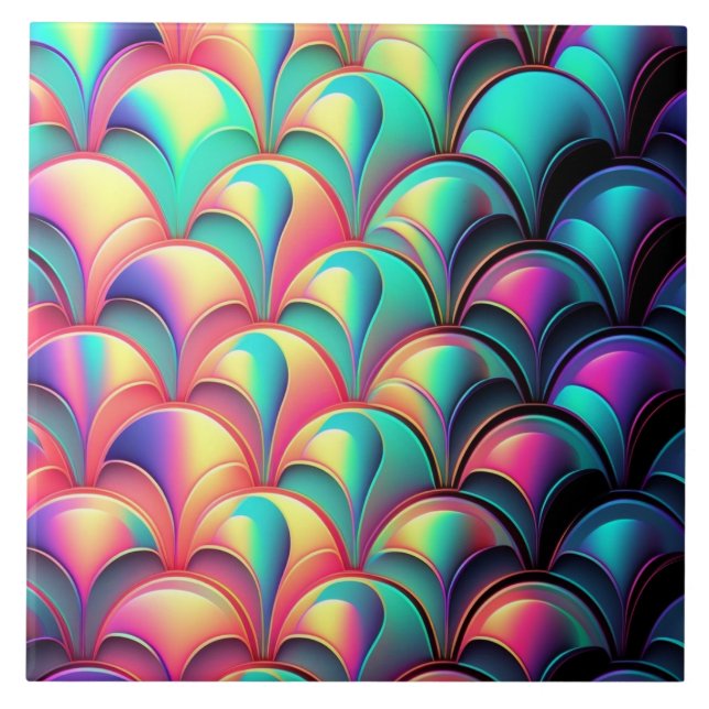 Trendy iridescent pattern ceramic tile (Front)