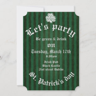 Trendy Irish lucky shamrock St.Patrick's day party Invitation