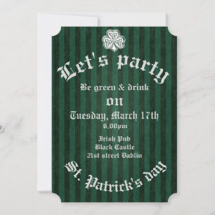 Trendy Irish lucky shamrock St.Patrick's day party Invitation
