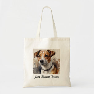 Trendy Jack Russell Terrier Add Your Name Custom Tote Bag