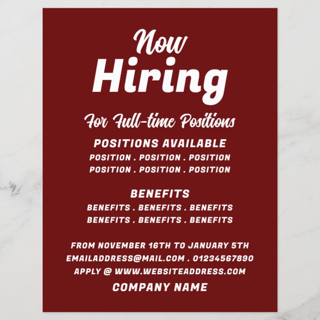 Trendy Job Vacancy Recruitment Advertising Flyer (Front)