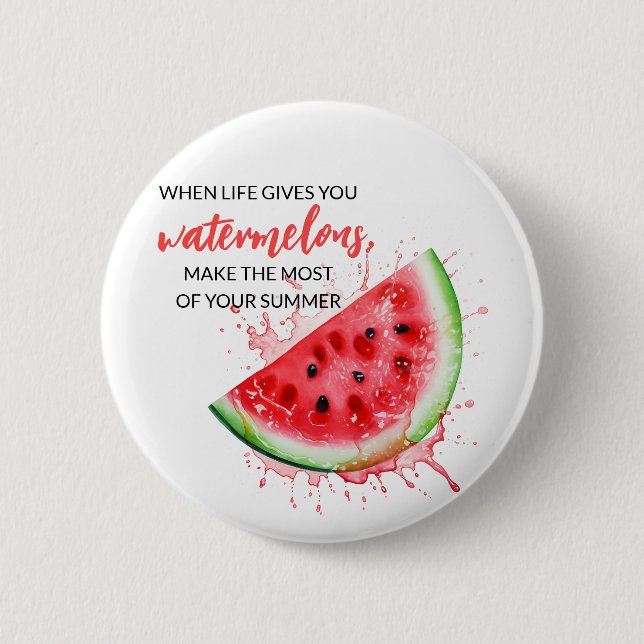 Trendy Juicy Watermelon Summer Design Motivational 6 Cm Round Badge (Front)