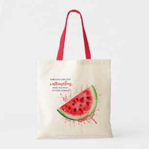 Trendy Juicy Watermelon Summer Design Motivational Tote Bag