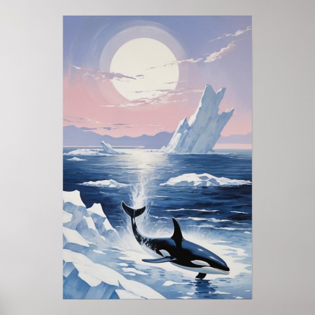 Trendy Killer Whale Orca Alaska  Poster (Front)