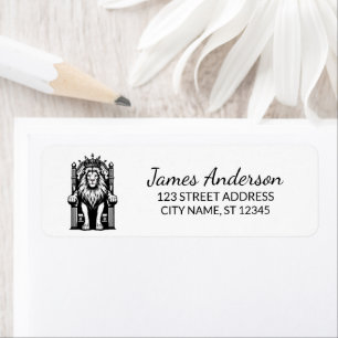 Trendy King Lion with crown Return Address Label