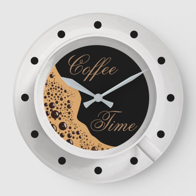 Trendy Kitchen Coffee Time Wall Clocks (Front)