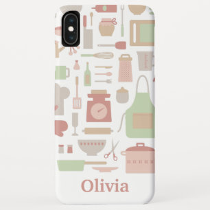 Trendy Kitchen Cooking Utensils Pattern iPhone XS Max Case