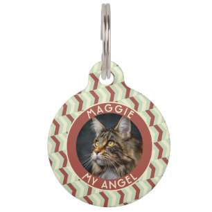Trendy Kitten Owner Gift Chevron Pet Tag