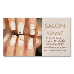 trendy lace nails fashion beauty SPA nail salon Magnetic Business Card