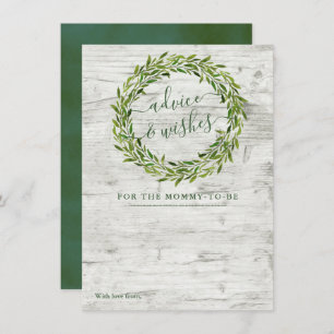 Trendy Laurel Wreath Greenery Baby Shower Advice Card