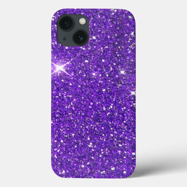 Trendy Lavender Purple Sparkling Glitter Glitz Case-Mate iPhone Case (Back)