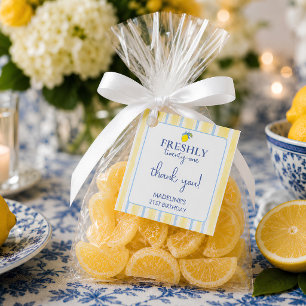 Trendy Lemon Aesthetic Freshly 21 Birthday Favour Tags
