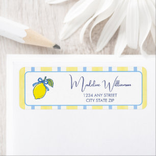 Trendy Lemon Aesthetic Freshly 21 Birthday Return Address Label