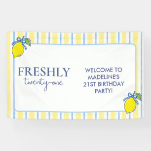 Trendy Lemon Freshly 21 Birthday Banner