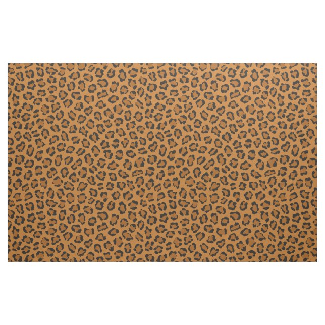 Trendy Leopard Animal Print Black Orange Fabric (Fat Quarter)