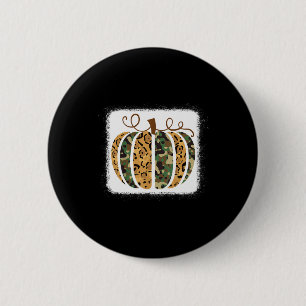 Trendy Leopard Camo Pumpkin Animal Print Cheetah F 6 Cm Round Badge