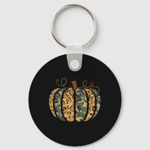 Trendy Leopard Camo Pumpkin Animal Print Cheetah F Key Ring