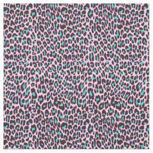 Trendy Leopard/Cheetah Pink Teal Pattern Fabric