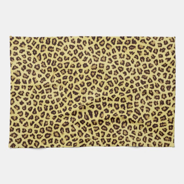 Trendy Leopard Cheetah Print Tea Towel (Horizontal)