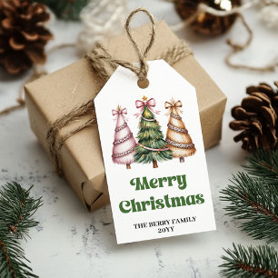 Trendy leopard pattern Christmas custom gift tags