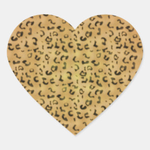 Trendy Leopard Pattern Heart Sticker