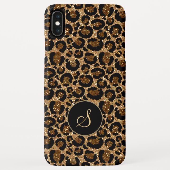 Trendy leopard print with glitters Case-Mate iPhone case (Back)