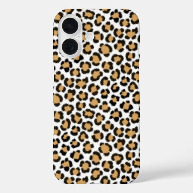 Trendy Leopard Simulated Fur Effect Repeat Pattern Case-Mate iPhone Case (Back)