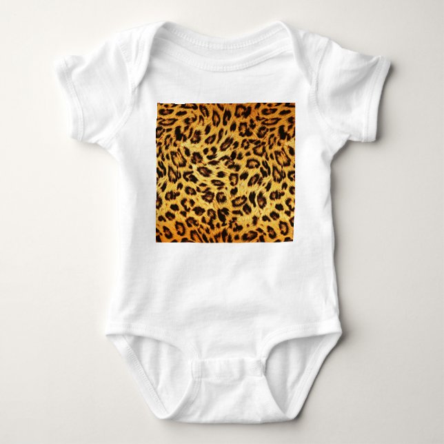 Trendy Leopard: Skin Design Pattern. Baby Bodysuit (Front)