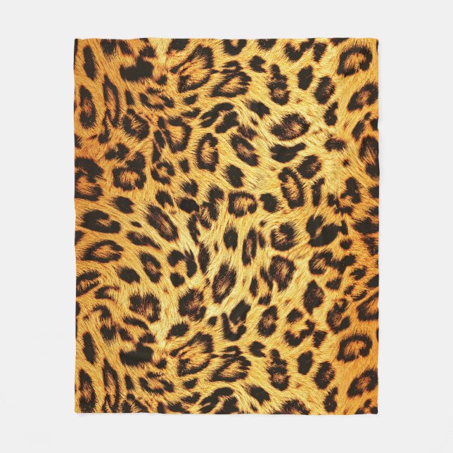Trendy Leopard: Skin Design Pattern. Fleece Blanket (Front)