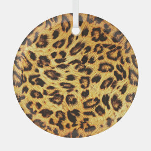 Trendy Leopard: Skin Design Pattern. Glass Tree Decoration
