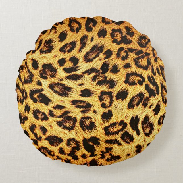 Trendy Leopard: Skin Design Pattern. Round Cushion (Front)