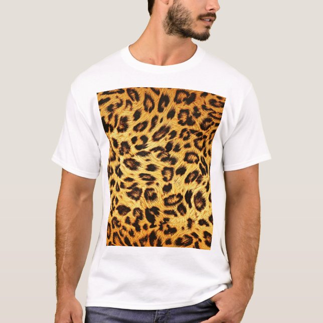 Trendy Leopard: Skin Design Pattern. T-Shirt (Front)