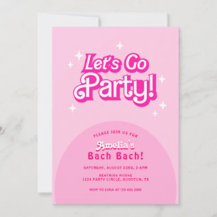 trendy Let's Go Party pink bachelorette party Invitation
