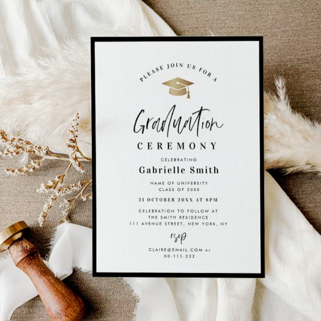 Trendy lettering graduation ceremony invitation (Creator Uploaded)
