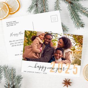 Trendy lettering New Year Postcard